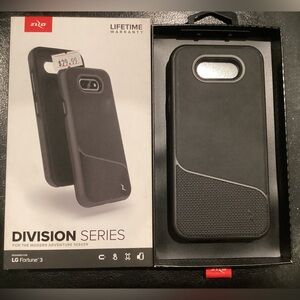 Black Dual-Layer Protective Phone Case Devision Series LG Fortune 3